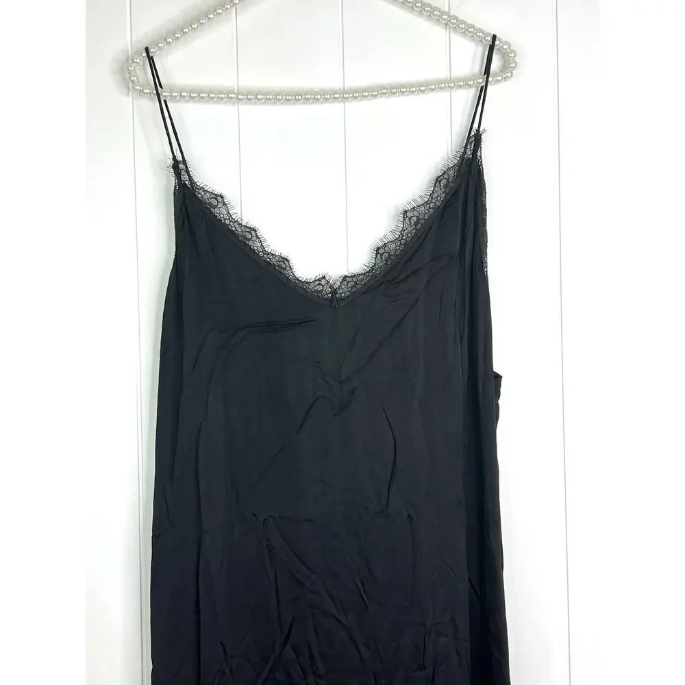 One Teaspoon Delirious Slip Dress in Black with Tie Dry Hem NWT Size‎ XL